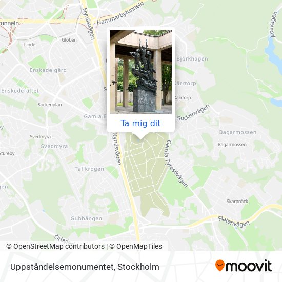 Uppståndelsemonumentet karta