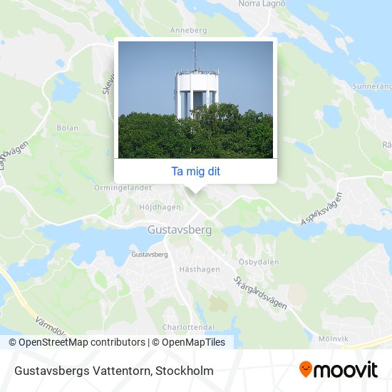 Gustavsbergs Vattentorn karta