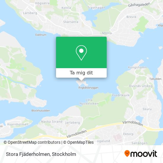 Stora Fjäderholmen karta
