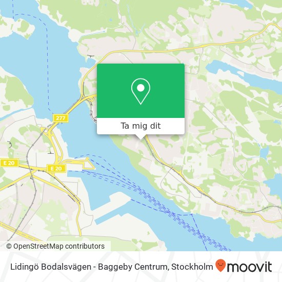 Lidingö Bodalsvägen - Baggeby Centrum karta