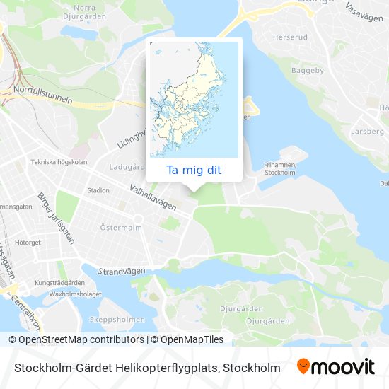 Stockholm-Gärdet Helikopterflygplats karta