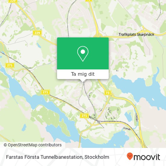 Farstas Första Tunnelbanestation karta