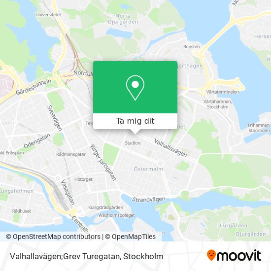 Valhallavägen;Grev Turegatan karta