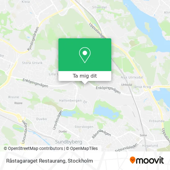 Råstagaraget Restaurang karta