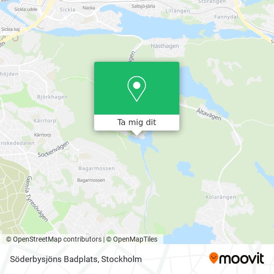 Söderbysjöns Badplats karta