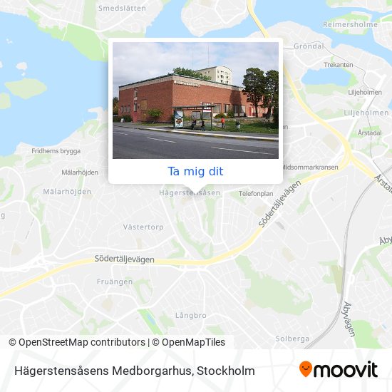 Hägerstensåsens Medborgarhus karta