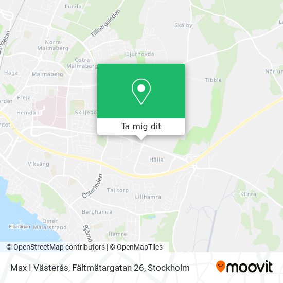 Max I Västerås, Fältmätargatan 26 karta