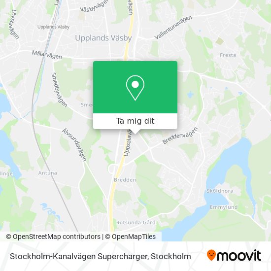 Stockholm-Kanalvägen Supercharger karta