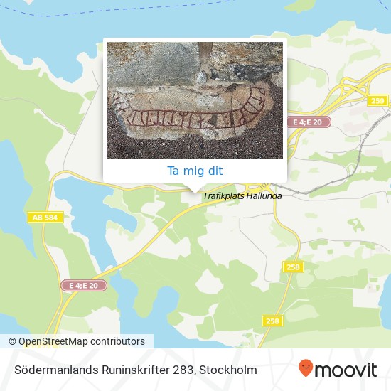 Södermanlands Runinskrifter 283 karta