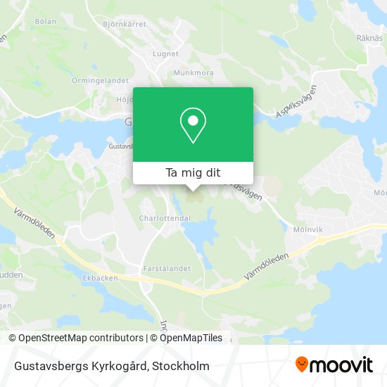 Gustavsbergs Kyrkogård karta