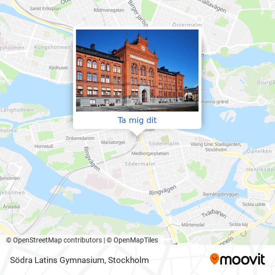 Södra Latins Gymnasium karta