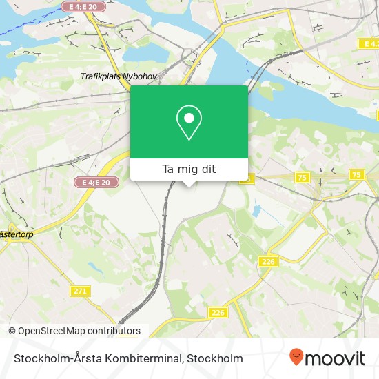 Stockholm-Årsta Kombiterminal karta