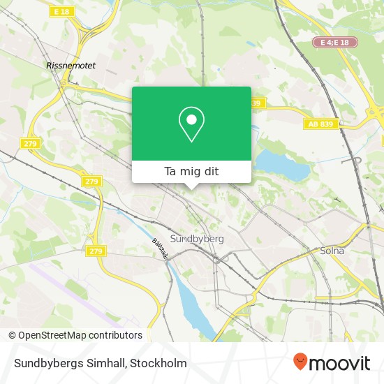 Sundbybergs Simhall karta