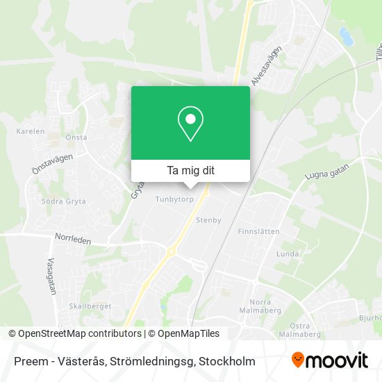 Preem - Västerås, Strömledningsg karta