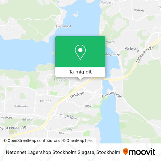 Netonnet Lagershop Stockholm Slagsta karta