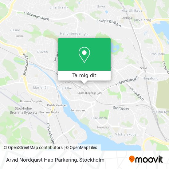 Arvid Nordquist Hab Parkering karta