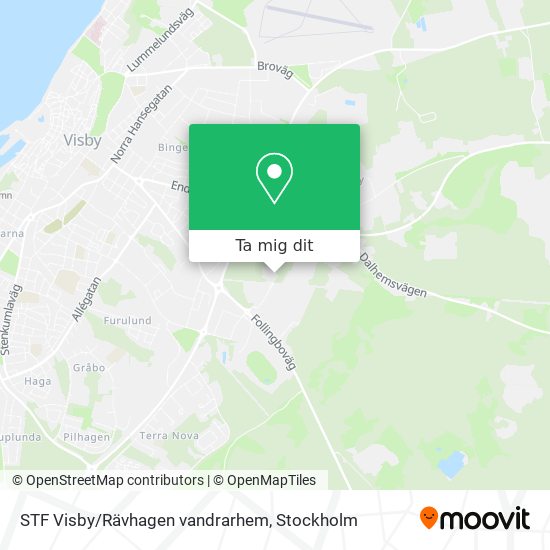 STF Visby/Rävhagen vandrarhem karta