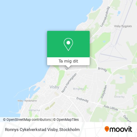 Ronnys Cykelverkstad Visby karta