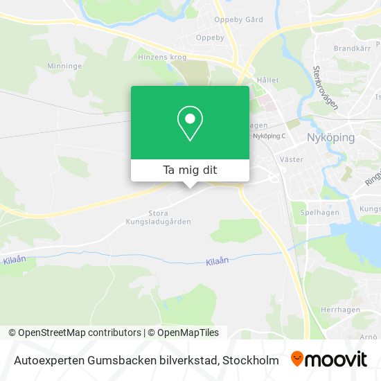 Autoexperten Gumsbacken bilverkstad karta