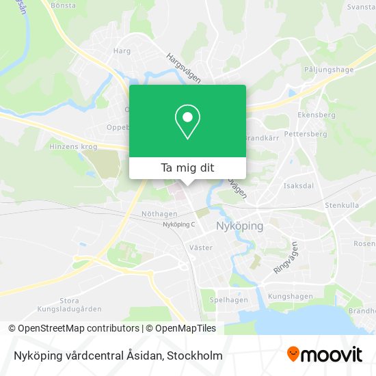 Nyköping vårdcentral Åsidan karta