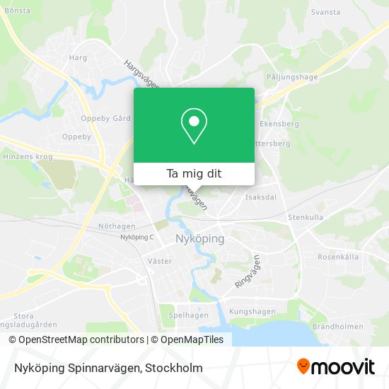 Nyköping Spinnarvägen karta