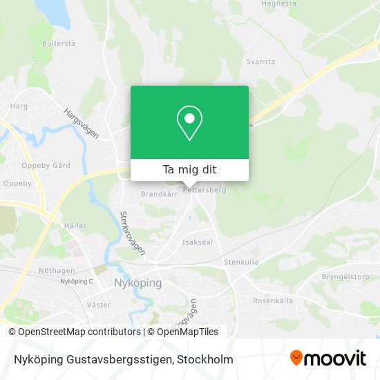 Nyköping Gustavsbergsstigen karta