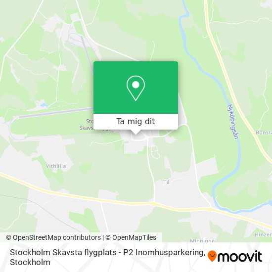 Stockholm Skavsta flygplats - P2 Inomhusparkering karta