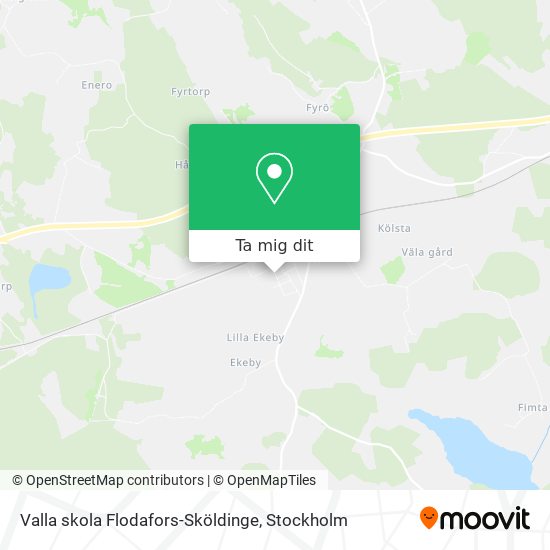 Valla skola Flodafors-Sköldinge karta