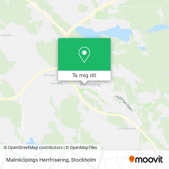 Malmköpings Herrfrisering karta