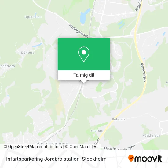 Infartsparkering Jordbro station karta