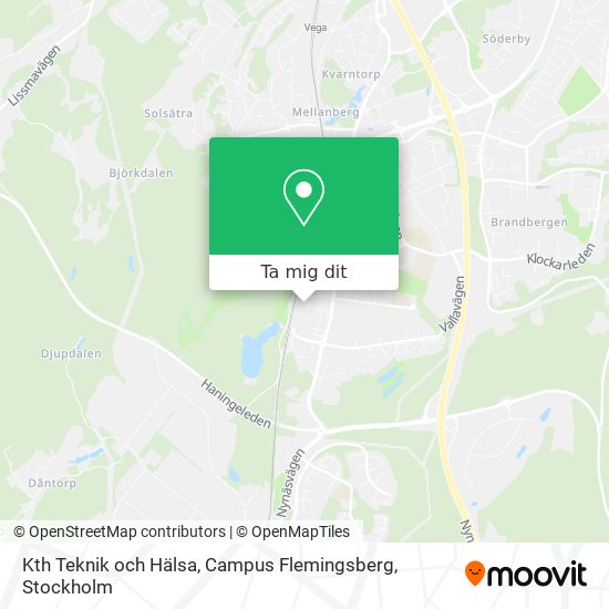 Kth Teknik och Hälsa, Campus Flemingsberg karta