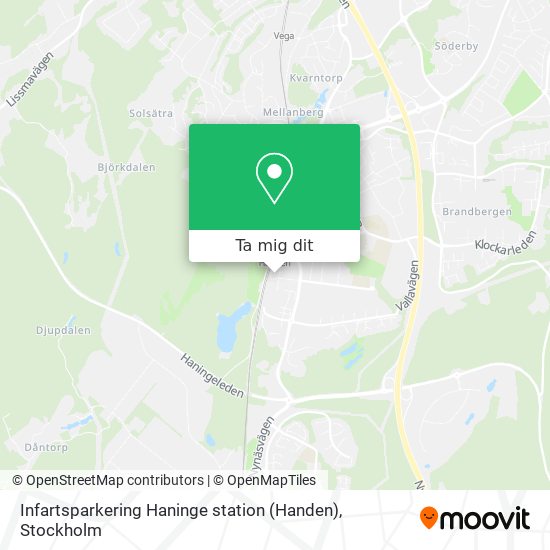 Infartsparkering Haninge station (Handen) karta