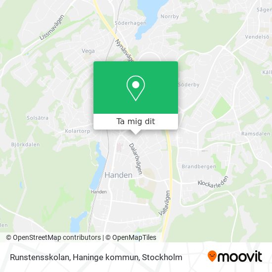 Runstensskolan, Haninge kommun karta