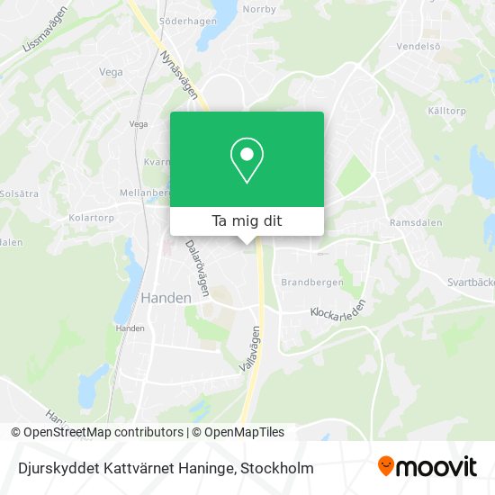 Djurskyddet Kattvärnet Haninge karta