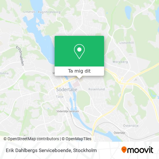Erik Dahlbergs Serviceboende karta