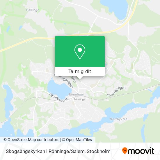 Skogsängskyrkan i Rönninge / Salem karta