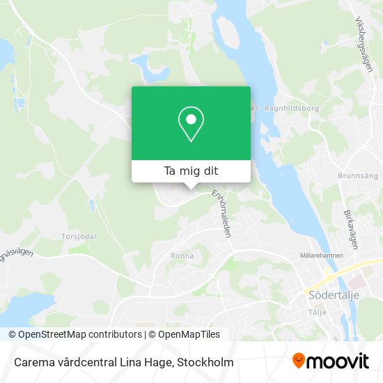 Carema vårdcentral Lina Hage karta