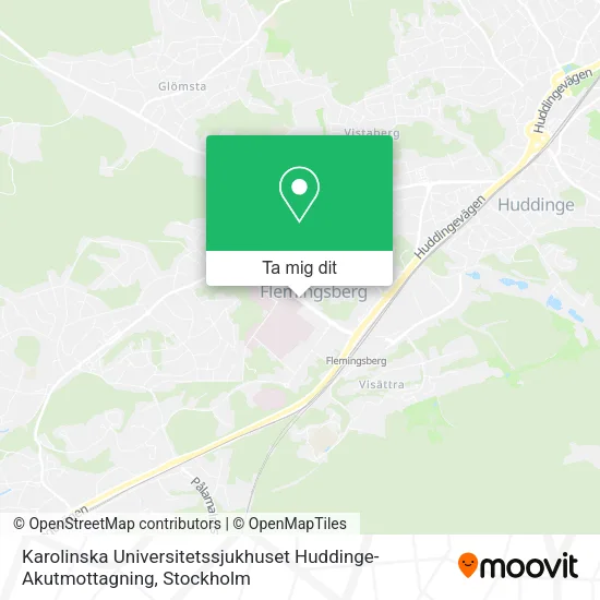 Karolinska Universitetssjukhuset Huddinge-Akutmottagning karta