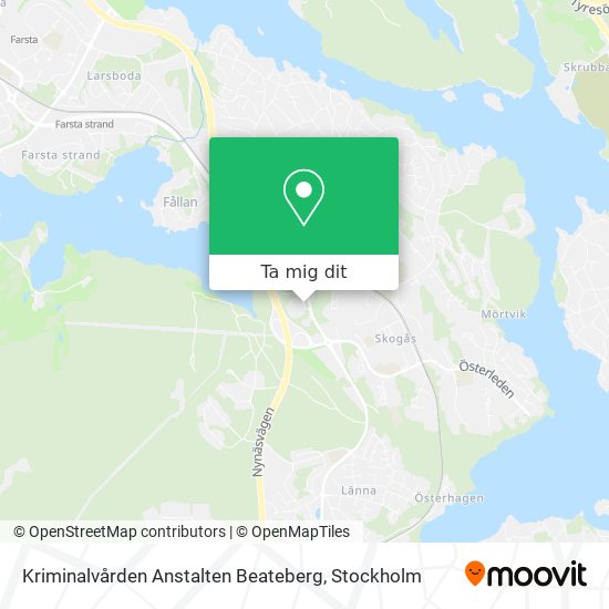 Kriminalvården Anstalten Beateberg karta