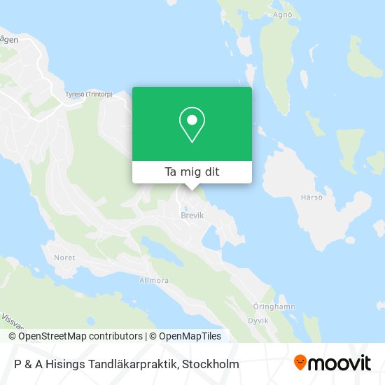 P & A Hisings Tandläkarpraktik karta