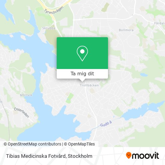 Tibias Medicinska Fotvård karta