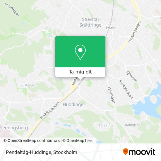 Pendeltåg-Huddinge karta