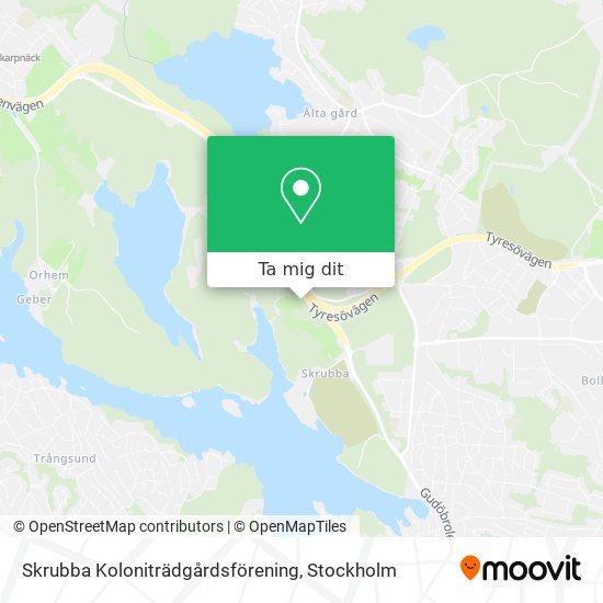 Skrubba Koloniträdgårdsförening karta