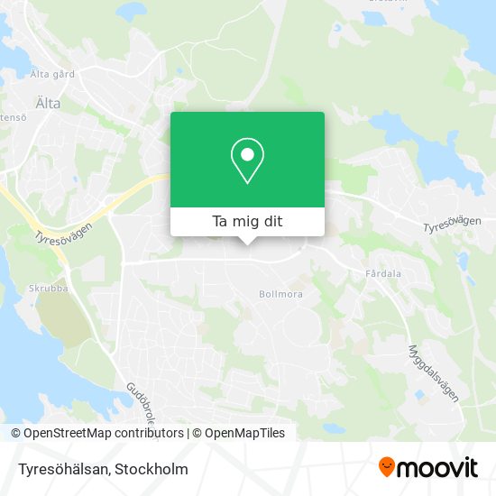 Tyresöhälsan karta