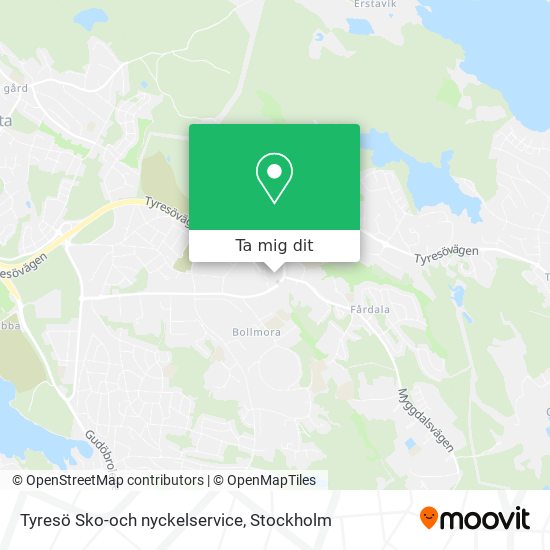 Tyresö Sko-och nyckelservice karta