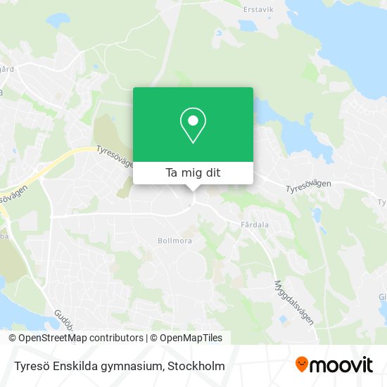 Tyresö Enskilda gymnasium karta