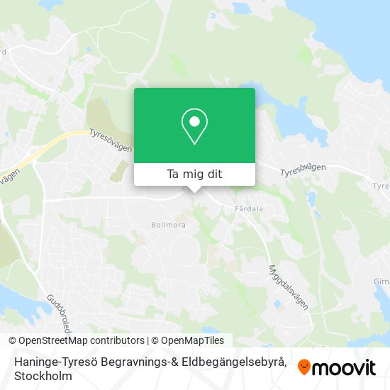 Haninge-Tyresö Begravnings-& Eldbegängelsebyrå karta