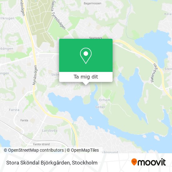 Stora Sköndal Björkgården karta