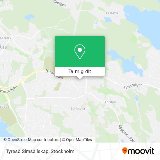 Tyresö Simsällskap karta