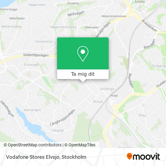 Vodafone Stores Elvsjo karta
